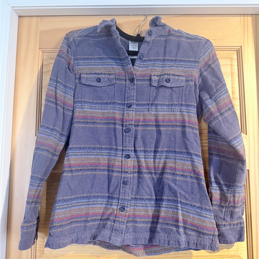 Striped Purple Button-Up Flannel